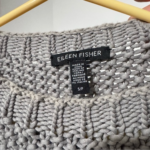 Eileen Fisher Organic Cotton Cord Crew Neck Box Top Knit Sweater - Picture 6 of 7